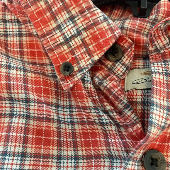 Bob Timberlake Men’s Long Sleeve Button Down Shirt. XLT Orange & White plaid - Picture 7 of 10